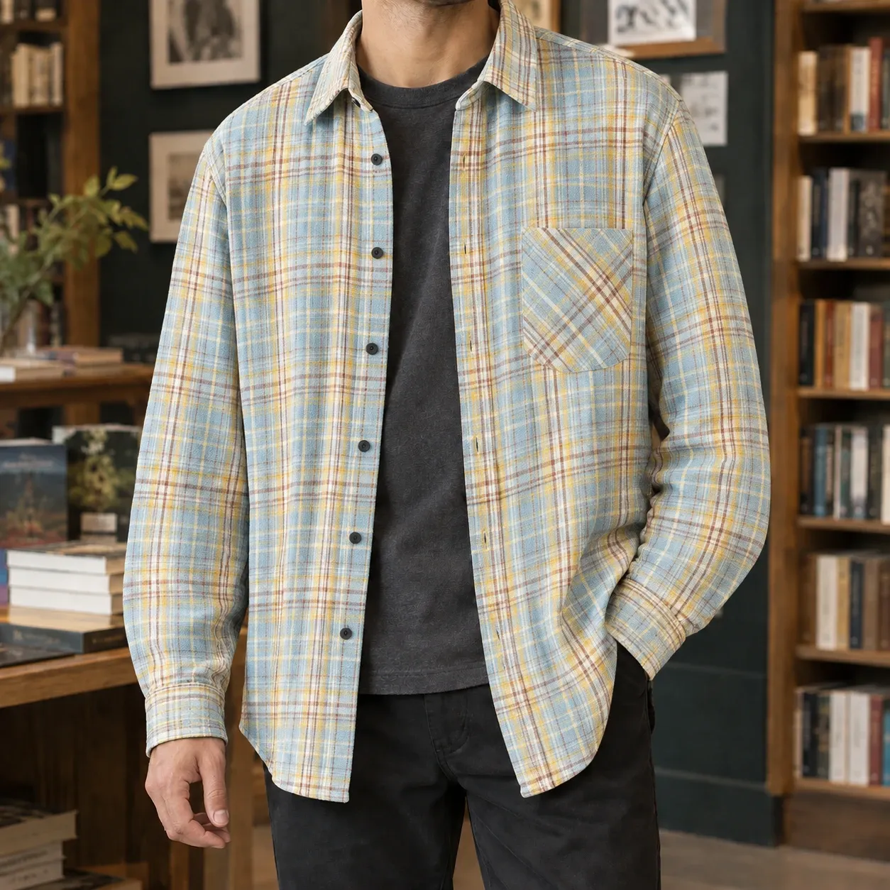 Nathan-Dean Plaid Overshirt — source gallery photograph 3